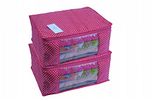 Homestrap Cotton Quilted Large Saree Cover - Pink (Set of 2)
