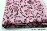 Worldoftextile Floral Print Jaipuri Fabric Handmade Sanganeri Cotton Fabric Indian Hand Block Print Fabric 2.5 Meter