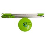 Winberg (TM) Mop 360 spin ,stainless steel Rod stick Rotating Pole cleaning mop By Glitter Collection,RODGRN02