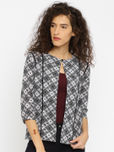 AND Black & Off-White Printed Jacket