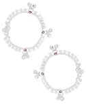 Jewel99 Baby girl Silver Anklet (Pack of 2)