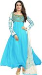 Pratham Fashion World Georgette Embroidered Semi-stitched Salwar Suit Dupatta Material