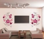 Happy walls Pink Flower Vines TV Decor(70 cm X cm 50, Multicolor)