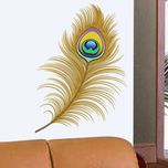 Happy walls Artistic Peacock Feather In Dashing Colours(70 cm X cm 60, Multicolor)