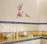 Happy walls Pink Flower Vine Climber Corner Design(66 cm X cm 63, Multicolor)