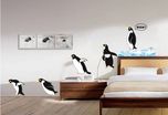 Happy walls Wow Penguins Jumping From Ice(130 cm X cm 220, Multicolor)