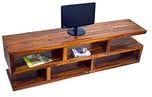 TimberTaste SLINE Solid Wood TV Entertainment Unit (Teak Finish)