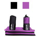 Mizzle Microfiber Towel - Charcoal GREY (Light Black) - 150cm x 80cm - Highest quality, super soft, fast drying towel in a cool stuff sack carry pack. For Travel, Swimming, Gym, Sports, Camping, Beach, Yoga, Golf etc... (grey) (Grey)