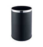 King Traders - Stainless Steel Black Coloured Plain Open Dustbin/ Open Garbage Bin - 7 litre (8