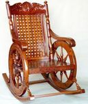 Shilpi Amazing Hand Carved Rocking Chair(Brown)