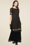 Ahalyaa Black Half Sleeves Kurti