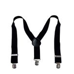 Eccellente Solid Black Suspenders for Kids(Boys|Girls)-0-6Years