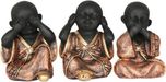 Heeran Art Religious Idols of Baby Buddha Monk See No Evil Hear No evil Speak No Evil Statue Decorative Showpiece  -  11 cm(Polyresin, Multicolor)