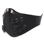 Jonty Black Neoprene PM 2.5 N95 Anti Pollution Activated Carbon Dust Face Mask with Breathing Valve