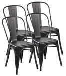 Kraftspace Chair Tolix Style Metal Stackable Kitchen Dining Chairs set of 4 size 33 x 17.5 x 17.2 inches