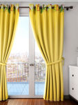 SWAYAM Yellow Single Blackout Long Door Curtain