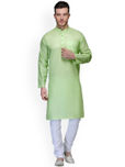 akavya Sea Green & White Kurta Pyjama