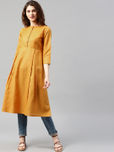 Libas Mustard Yellow A-Line Kurta