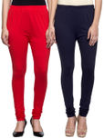 Laabha Pack of 2 Cotton Stretch Churidar Leggings