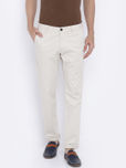 Indian Terrain Men Off-White Low-Rise Brooklyn Slim Fit Chino Trousers