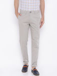 U.S. Polo Assn. Men Beige Solid Slim Fit Regular Trousers