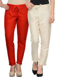 Tulsattva Pack of 2 Tapered Fit Trousers