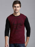 Moda Rapido Maroon Printed T-shirt