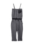 naughty ninos Girls Grey Melange Jumpsuit