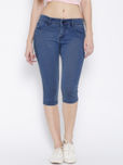 Devis Blue Washed Slim Denim Capris