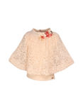 CUTECUMBER Girls Cream-Coloured Lace Cape Top