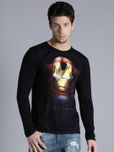 Kook N Keech Marvel Men Black Printed Round Neck T-Shirt