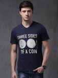 WROGN Men Navy Blue Printed T-shirt