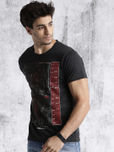Roadster Men Charcoal Grey Printed Round Neck T-Shirt