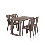 Vermora 1 + 4 Dinning Table Set Relish (Brown)