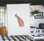 Happy walls Multi-coloured Peacock(125 cm X cm 84, Multicolor)