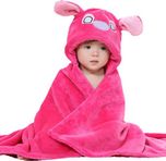 Brandonn Animal Single Hooded Baby Blanket HOTPINK(AC Blanket)