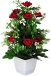 YSK Creation Multicolor Wild Flower Artificial Flower  with Pot(12 inch, Pack of 1)
