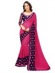 onlinefayda Printed Fashion Georgette Saree(Pink, Blue)