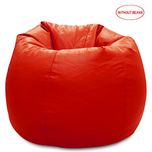 Story@Home XL Leatherite Single Seating Tear Drop Bean Bag Chair Cover Without Filler, Red