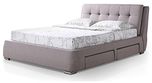 Urban Ladder Stanhope Drawer Storage Upholstered King Size Double Bed (Mist Brown)