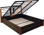HomeTown Diamond Metal Queen Hydraulic Bed(Finish Color -  Brown)