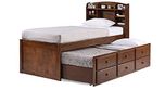 Urban Ladder Ateneo Trundle Single Size Bed with Storage (Polished Cherry)
