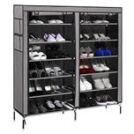 Paffy Shoe Cabinet/Shoe Rack Organiser (2 Column, 6 Rows) - Grey