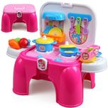 Toyshine Carry Along Kitchen Play Set with Sitting Stool and Music Effect