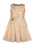 CUTECUMBER Girls Cream Solid A-Line Dress