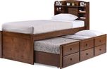 Urban Ladder Ateneo Trundle Solid Wood Single Bed With Storage(Finish Color -  Polished Cherry)