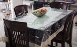 Pindia 6 Seater 60 x 90 inch Golden Border Plain Transparent Waterproof Table Cover Sheet Mat PVC plastic Dining Ractangle