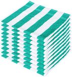 SHAMBHAVI 300 GSM 10 Piece Cotton Hand Towel Set - Green & White