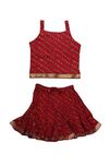 Jaipur Kala Kendra Baby Girls Casual Skirt Top Party Dress Lehanga Choli Summer Kids Gift Skirts Tops Blouse Maroon 2-3 Years