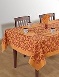 Colorful Multicolor Cotton Spring Floral Tablecloths Tables 60 X 60 Inches, Rust Border